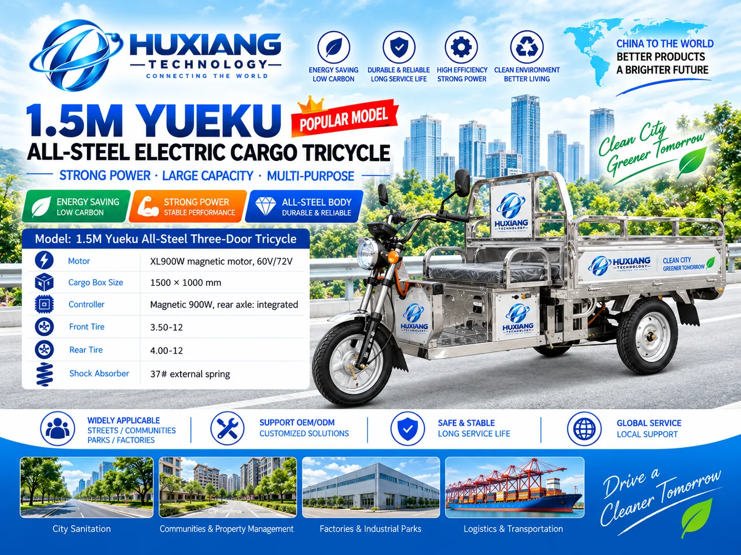1.5m Yidong Style Full Steel Three-Door - China Factory Manufacturer